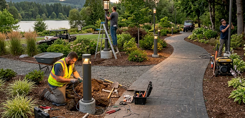 Landscape Post, Pole, and Bollard Lighting Installation in Greenacres