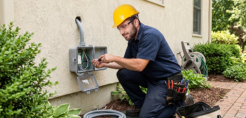 Outdoor Outlet Installation on Vinyl Siding in Greenacres